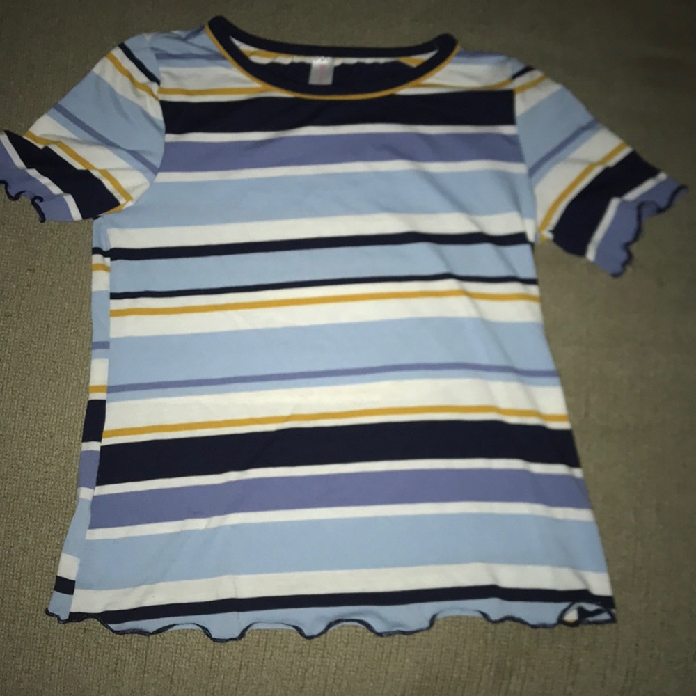 Slightly Cropped Striped Shirt